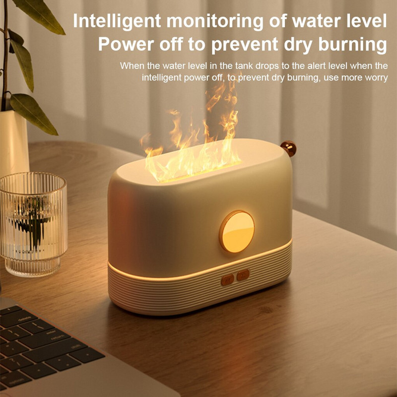Légnedvesítő Illóolaj Láng LED Aroma Diffúzor Állítható Zajcsökkentő Párakészítő Hálószoba Irodazöld