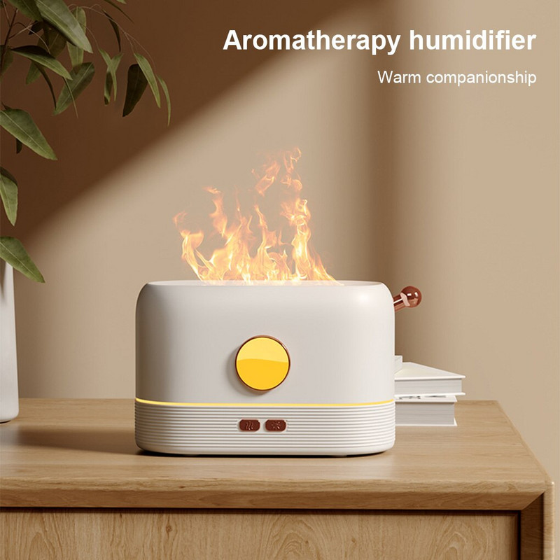 Légnedvesítő Illóolaj Láng LED Aroma Diffúzor Állítható Zajcsökkentő Párakészítő Hálószoba Irodazöld