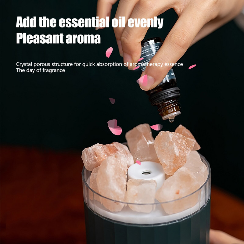 Crystal Salt Stone Aroma Diffuser Air Humidifier Ultrasonic Cool Mist Maker Fogger Led Essential Oil Diffuser Reed Diffuser