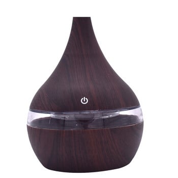 Electric Humidifier Aroma Oil Diffuser Essential Ultrasonic Wood Grain Air Humidifier Usb Mini Mist Maker Led Light 7colors