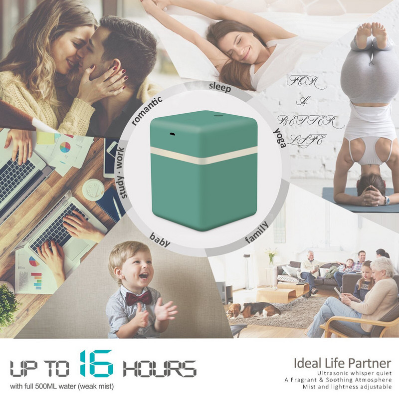 Electric Aroma Diffuser Air Humidifier 600ml Mute Ultrasonic Cool Mist Maker Σετ οικιακής λάμπας Led Essential Oil Diffuser