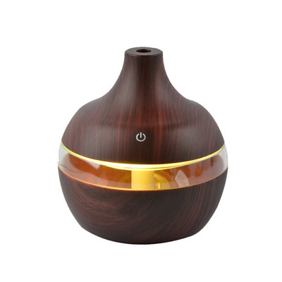 Wood Grain Essential Oil Aromatherapy Diffuser Home Office Air Humidifier Purify Soothing Led Night Light Mist Maker Usb 300ml