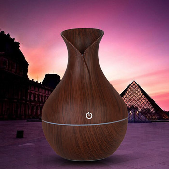 130ml Mini Air Humidifier Ultrasonic Usb Wood Grain Led Light Electric Essential Oil Diffuser Aromatherapy Home Aroma Diffuser