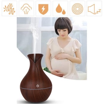 130ml Mini Air Humidifier Ultrasonic Usb Wood Grain Led Light Electric Essential Oil Diffuser Aromatherapy Home Aroma Diffuser