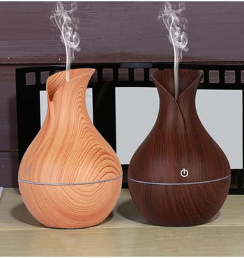 130ml Mini Air Humidifier Ultrasonic Usb Wood Grain Led Light Electric Essential Oil Diffuser Aromatherapy Home Aroma Diffuser