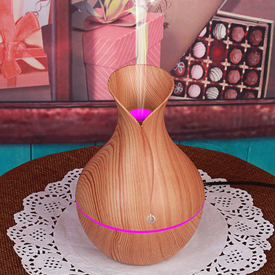 130ml Mini Air Humidifier Ultrasonic Usb Wood Grain Led Light Electric Essential Oil Diffuser Aromatherapy Home Aroma Diffuser