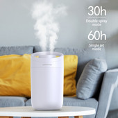 Umidificator de aer cu ultrasunete și silențios de capacitate mare de 3l pentru biroul de acasă Umidificator cu pulverizare dublă Set de pulverizare cu difuzor de stuf de birou