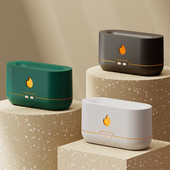 Umidificatoare cu flacără Umidificatoare cu ceață rece de 240 ml Difuzor portabil de uleiuri esențiale cu lumină colorată schimbătoare Umidificator de aromă USB