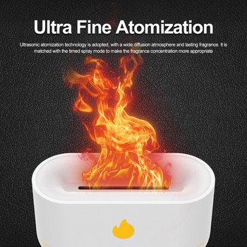 Flame Humidifiers 240ml Cool Mist Humidifiers Φορητός διαχύτης αιθέριων ελαίων με πολύχρωμο μεταβαλλόμενο φως USB αρωματικός υγραντήρας