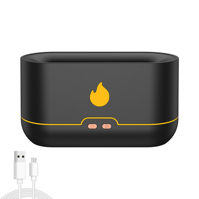 Umidificatoare cu flacără Umidificatoare cu ceață rece de 240 ml Difuzor portabil de uleiuri esențiale cu lumină colorată schimbătoare Umidificator de aromă USB