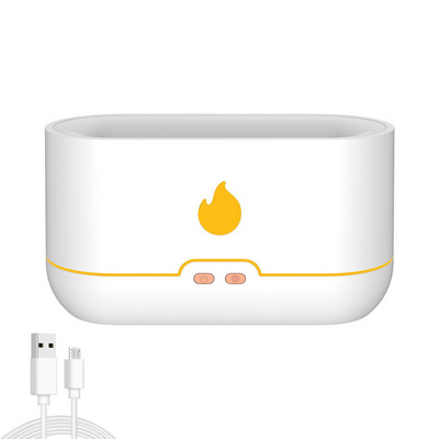 Umidificatoare cu flacără Umidificatoare cu ceață rece de 240 ml Difuzor portabil de uleiuri esențiale cu lumină colorată schimbătoare Umidificator de aromă USB