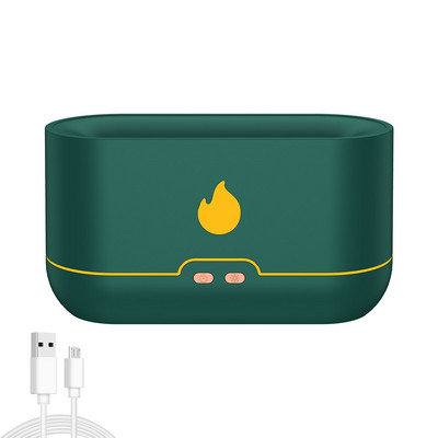 Umidificatoare cu flacără Umidificatoare cu ceață rece de 240 ml Difuzor portabil de uleiuri esențiale cu lumină colorată schimbătoare Umidificator de aromă USB