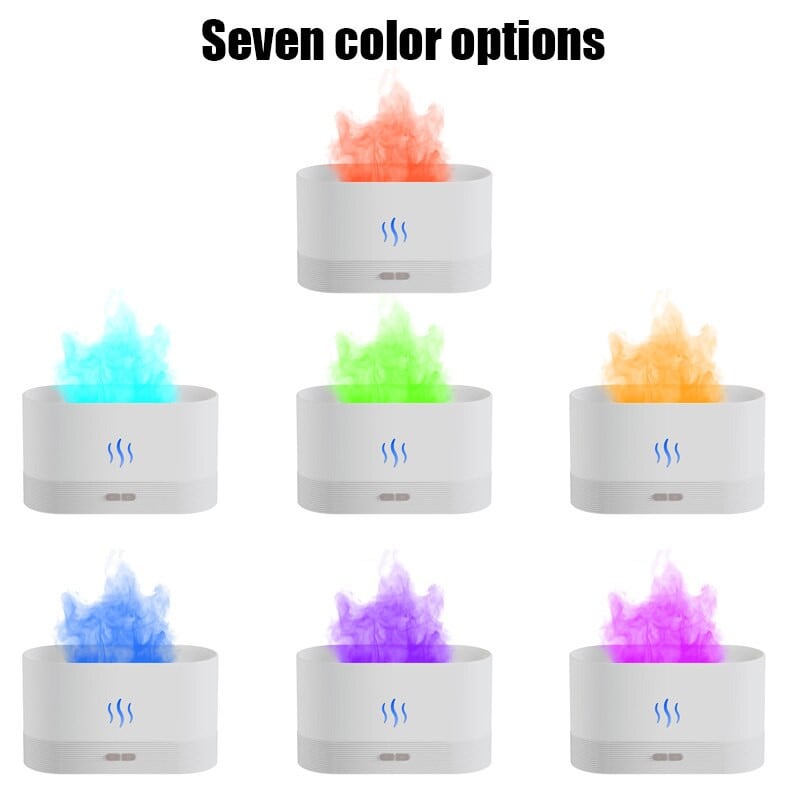 Flame Aroma Diffuser Ultrasonic Flame LED Light Air Humidifier 180ML Smart Diffuser Essential Oil Cool Mist Maker για το σπίτι