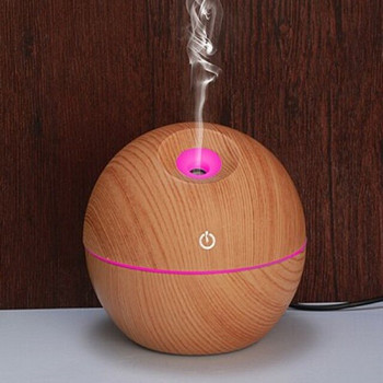 Mini Air Humidifier USB Ultrasonic Aroma Diffuser Wood Grain 7 LED Light Electric Essential Oil Diffuser for Home Aromatherapy