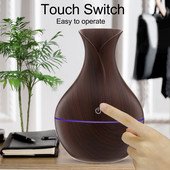 USB Electric Air Humidifier Mini Wood Grain Aroma Diffuser Essential Oil Aromatherapy Cool Mist Maker με LED Χρήση για το σπίτι