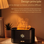 Hordozható aromadiffúzor szimulációs láng USB ultrahangos párásító otthoni irodai légpárásító aromaterápiás lánglámpa diffúzor