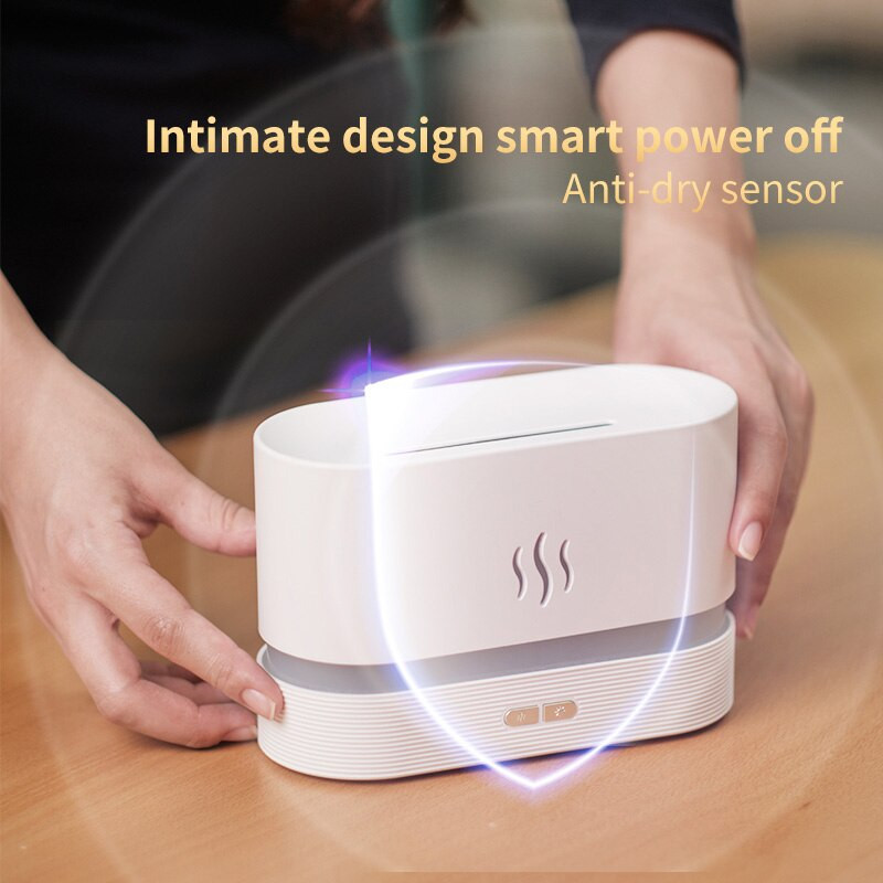 Hordozható aromadiffúzor szimulációs láng USB ultrahangos párásító otthoni irodai légpárásító aromaterápiás lánglámpa diffúzor