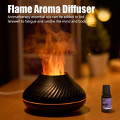 Υψηλής χωρητικότητας USB Diffuser Essential Oil Simulation Flame Ultrasonic Humidifier Home Freshener Air Fragrance Sooth Sleep Atomizer