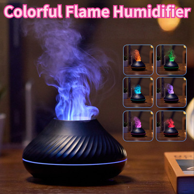 Flame Aroma Humidifier Colorful Diffuser φορητός υγραντήρας αέρα με Essence Home Fragrance Essential Διακόσμηση σαλονιού