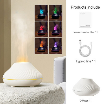 Flame Aroma Humidifier Colorful Diffuser φορητός υγραντήρας αέρα με Essence Home Fragrance Essential Διακόσμηση σαλονιού