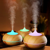 Electric Air Humidifier Ultrasonic Wood Grain Humidificador Diffuser Essential Aroma Oils Aromatherapy Diffuser Mist Maker 300ml