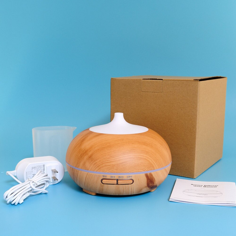 Electric Air Humidifier Ultrasonic Wood Grain Humidificador Diffuser Essential Aroma Oils Aromatherapy Diffuser Mist Maker 300ml