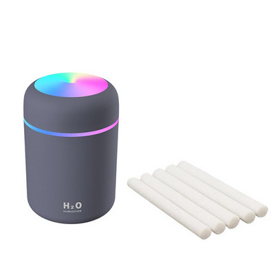 Hordozható 300 ml-es légpárásító mini aroma olajdiffúzor USB Cool Mist permetező színes puha éjszakai fénnyel otthoni autótisztítóhoz