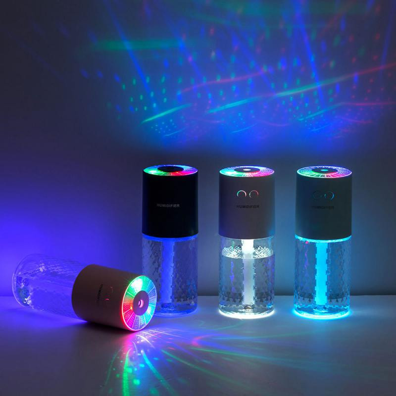 USB újratölthető párásító LED lámpa 200 ml portbale mini illóolaj diffúzor autós tisztító 2 módú nano porlasztó otthonra