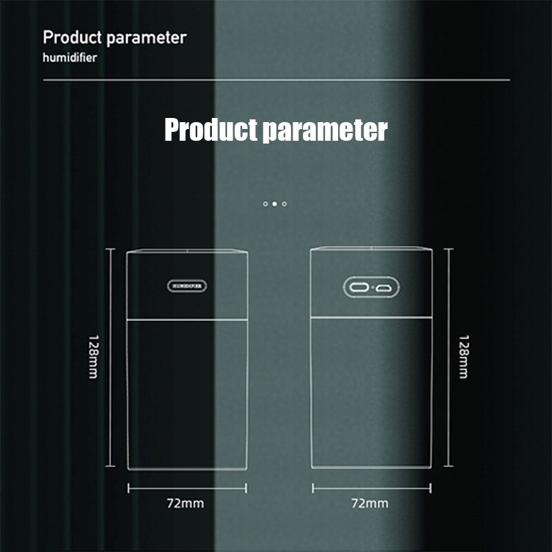 Umidificator de aer USB, cu ultrasunete, difuzor de uleiuri esențiale de aromă, umidificator romantic cu lumină moale, mini generator de ceață rece, purificator, difuzor
