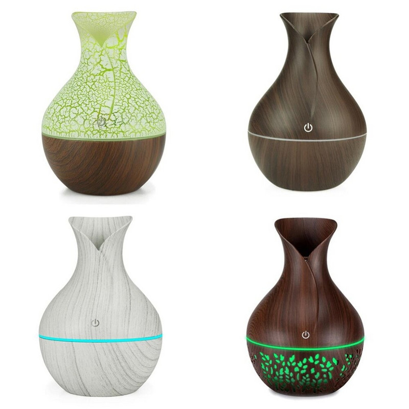 USB Humidifier Oil Diffuser Supplies Office Led Atomizer Vase Shape Home Usb Mist Maker Room Fragrance Color Option Aromatherapy