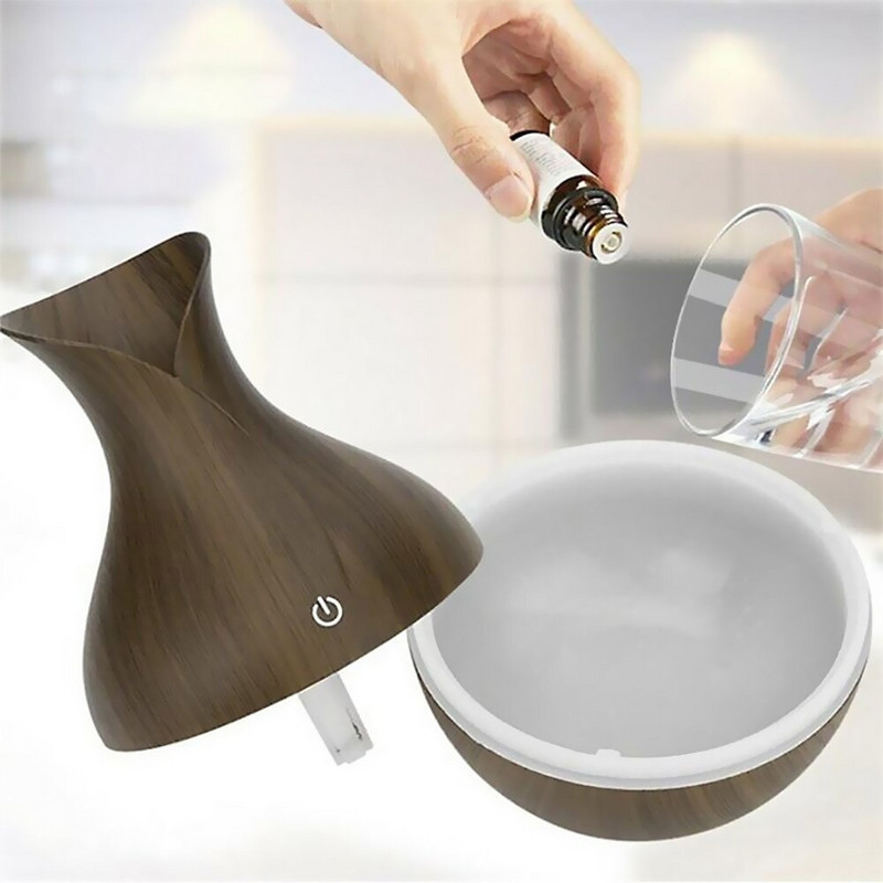 USB Humidifier Oil Diffuser Supplies Office Led Atomizer Vase Shape Home Usb Mist Maker Room Fragrance Color Option Aromatherapy