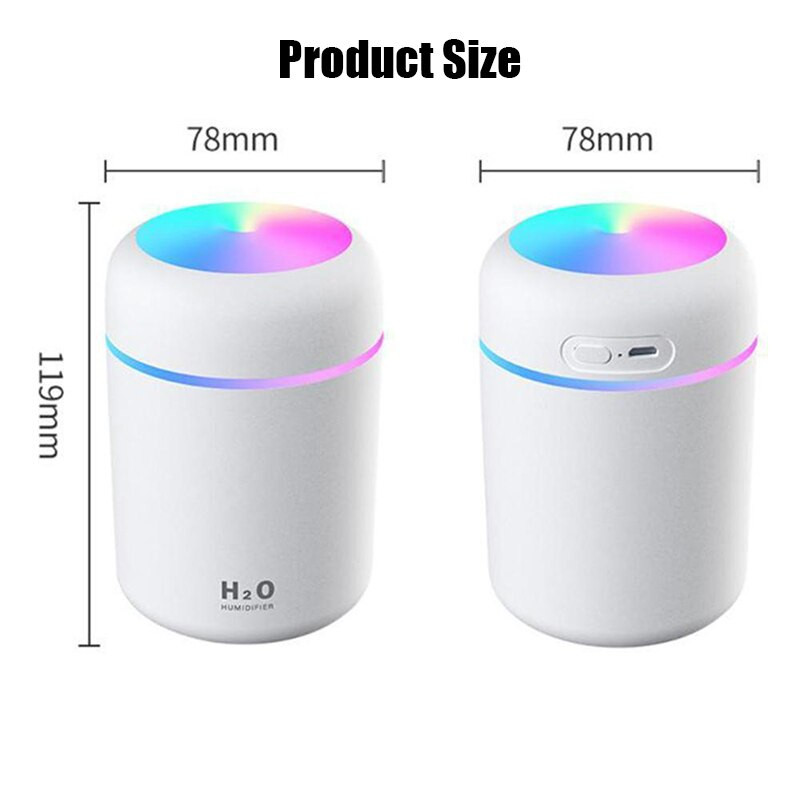 Φορητός υγραντήρας 300ml USB Ultrasonic Dazzle Cup Aroma Diffuser Cool Mist Maker Υγραντήρας αέρα με ρομαντικό φως