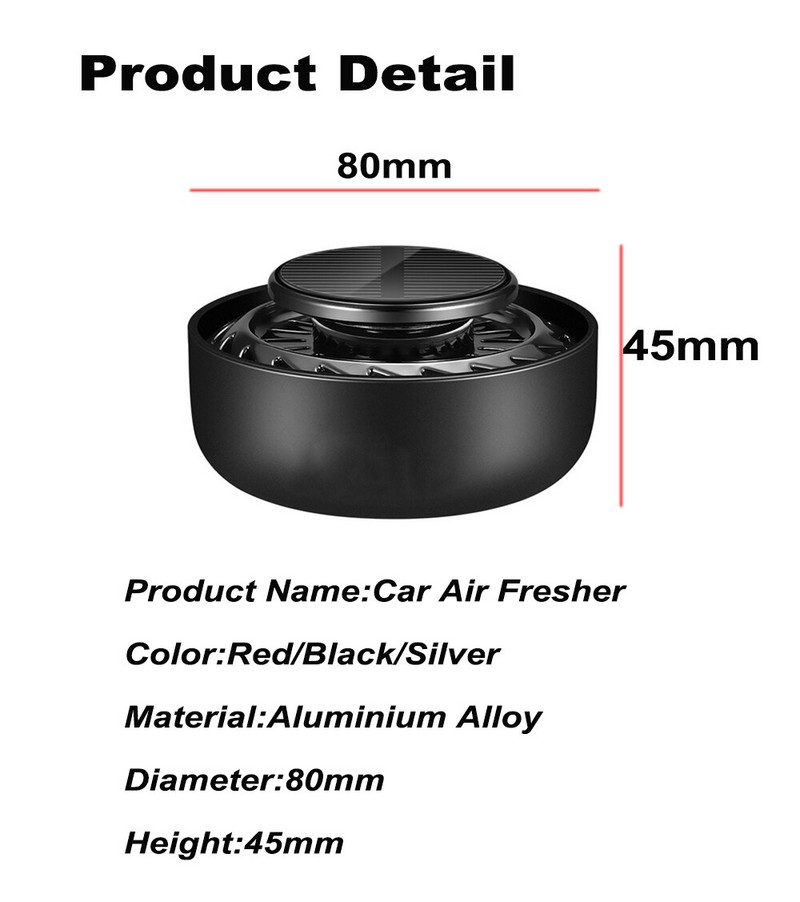 Σετ αποσμητικό αέρα εσωτερικού χώρου αυτοκινήτου Solar Powered Air Purifier Rotation Flavoring Scent Perfume fragrance Diffuser