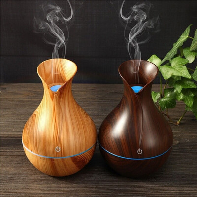 Mini Aromatherapy Air Humidifier USB Aroma Diffuser Wood Grain LED Light Touch Ultrasonic Air Humidifier Aromatherapy Mist Maker