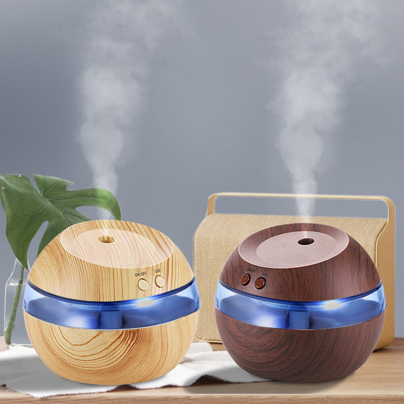 Mini Draagbare Houtnerf Luchtbevochtiger Usb Desktop Thuis Slaapkamer Supersonic Aroma Diffuser Luchtreiniger
