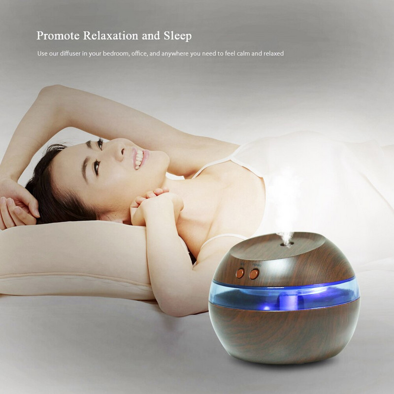 Mini Draagbare Houtnerf Luchtbevochtiger Usb Desktop Thuis Slaapkamer Supersonic Aroma Diffuser Luchtreiniger