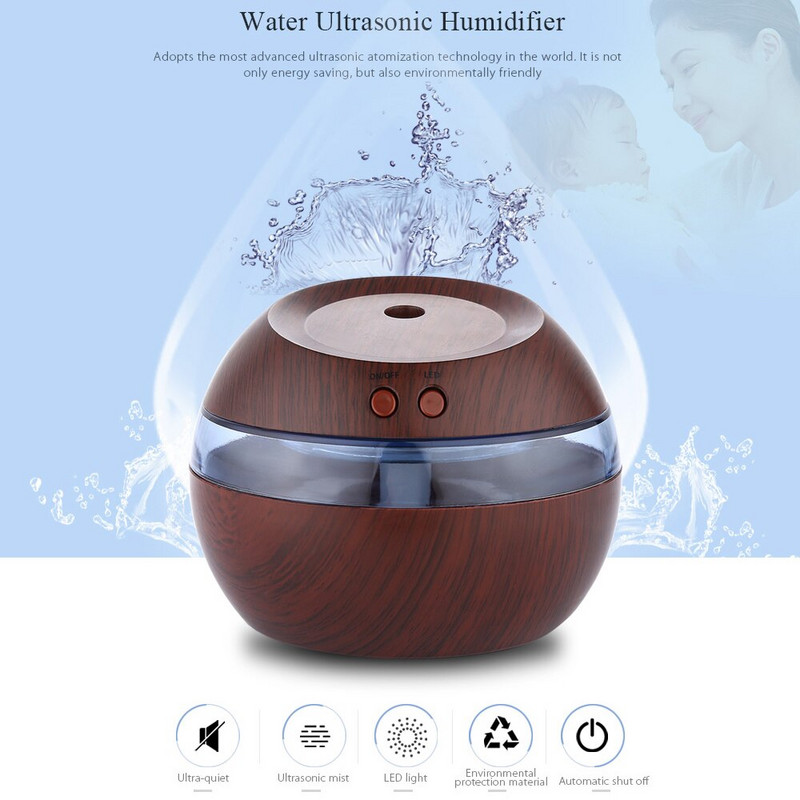Mini Draagbare Houtnerf Luchtbevochtiger Usb Desktop Thuis Slaapkamer Supersonic Aroma Diffuser Luchtreiniger