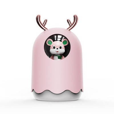 300ml Cute Little Mouse Humidifier Mini Household Ultrasonic Electric Moisturizing Spray With Night Light LED Car Dormitory Tool