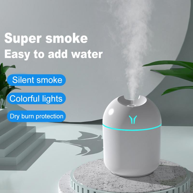 1PCs Mini Humidifier Air 250ML USB Charging Portable Ultrasonic Diffuser Essential Oil Diffuser with LED Night Lamp Diffuser