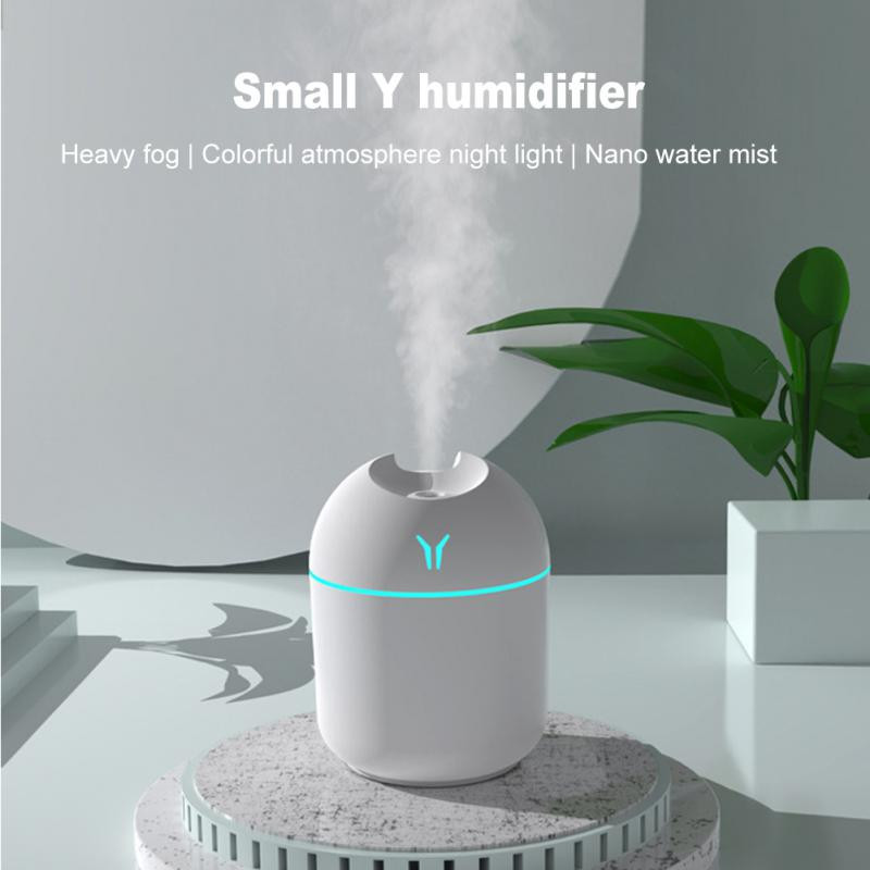 1PCs Mini Humidifier Air 250ML USB Charging Portable Ultrasonic Diffuser Essential Oil Diffuser with LED Night Lamp Diffuser