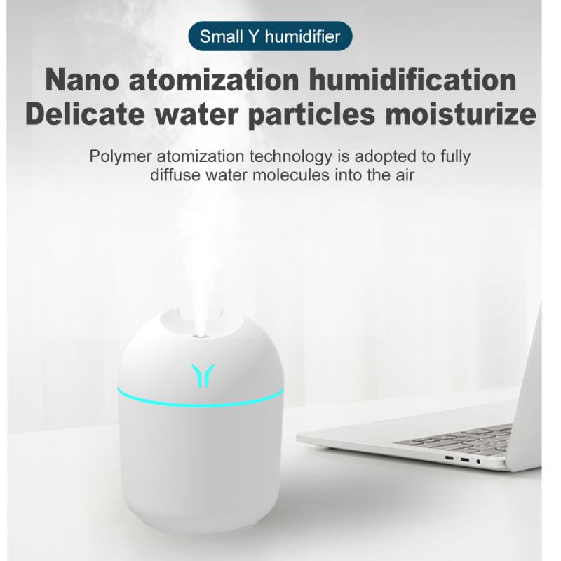 1PCs Mini Humidifier Air 250ML USB Charging Portable Ultrasonic Diffuser Essential Oil Diffuser with LED Night Lamp Diffuser