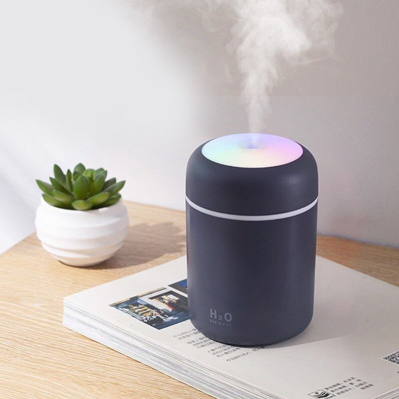 Mini hordozható USB légpárásító aromadiffúzor Steam Cool Mist Maker színes éjszakai fény irodai autókhoz, otthoni dekorációs porlasztóhoz