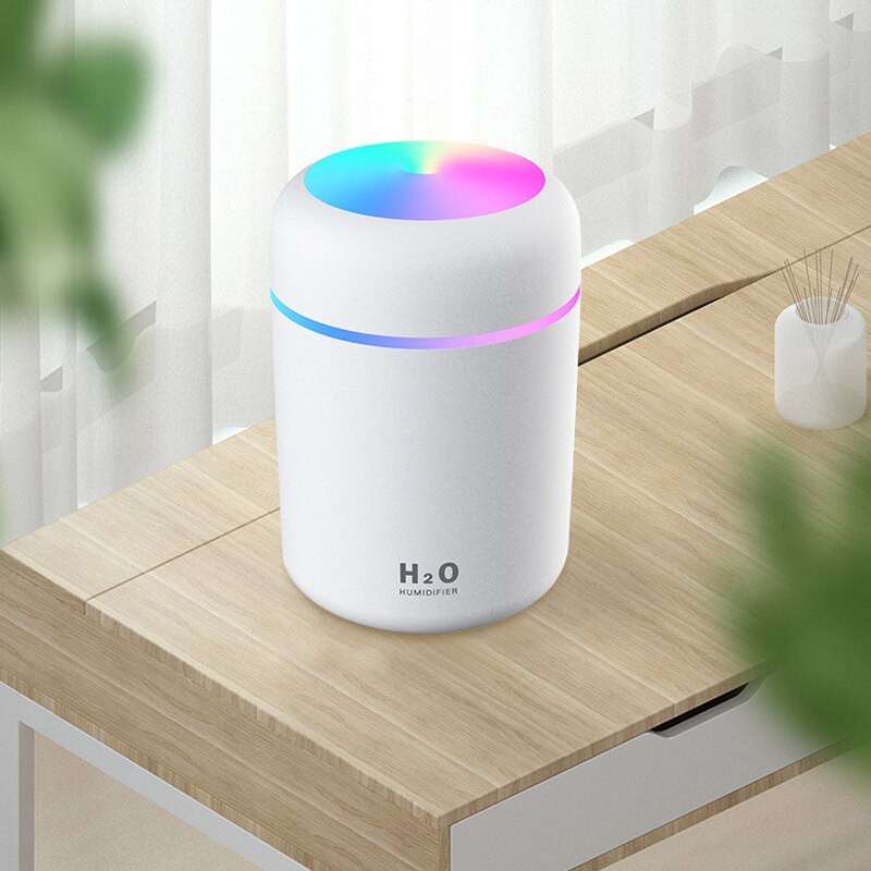 Mini hordozható USB légpárásító aromadiffúzor Steam Cool Mist Maker színes éjszakai fény irodai autókhoz, otthoni dekorációs porlasztóhoz