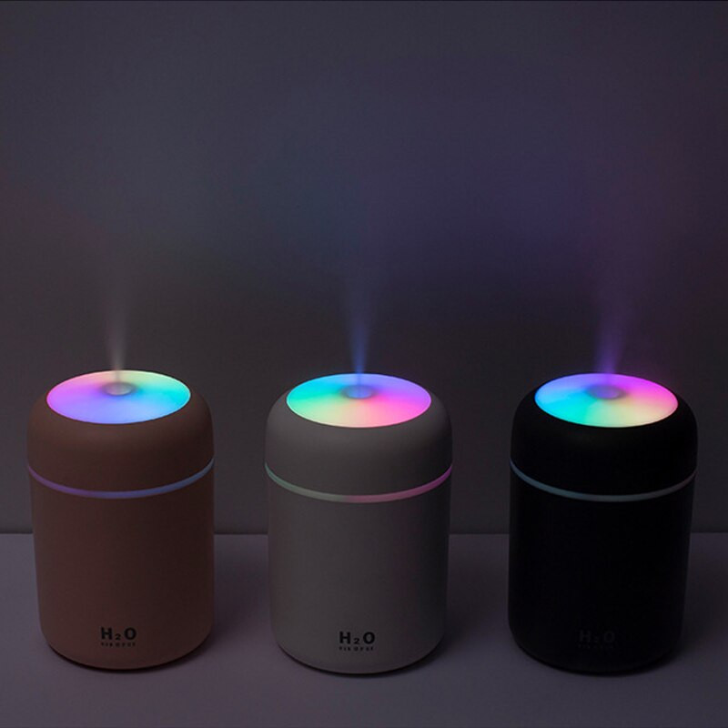 Mini hordozható USB légpárásító aromadiffúzor Steam Cool Mist Maker színes éjszakai fény irodai autókhoz, otthoni dekorációs porlasztóhoz