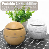 Hordozható 130 ml-es elektromos légpárásító aroma olajdiffúzor USB Cool Mist permetező színes éjszakai fénnyel otthoni autóhoz