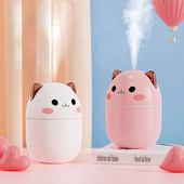 250 ml-es légpárásító aranyos aroma diffúzor éjszakai fénnyel, hideg köddel hálószoba otthoni autók számára, légtisztító párásító szobafrissítő