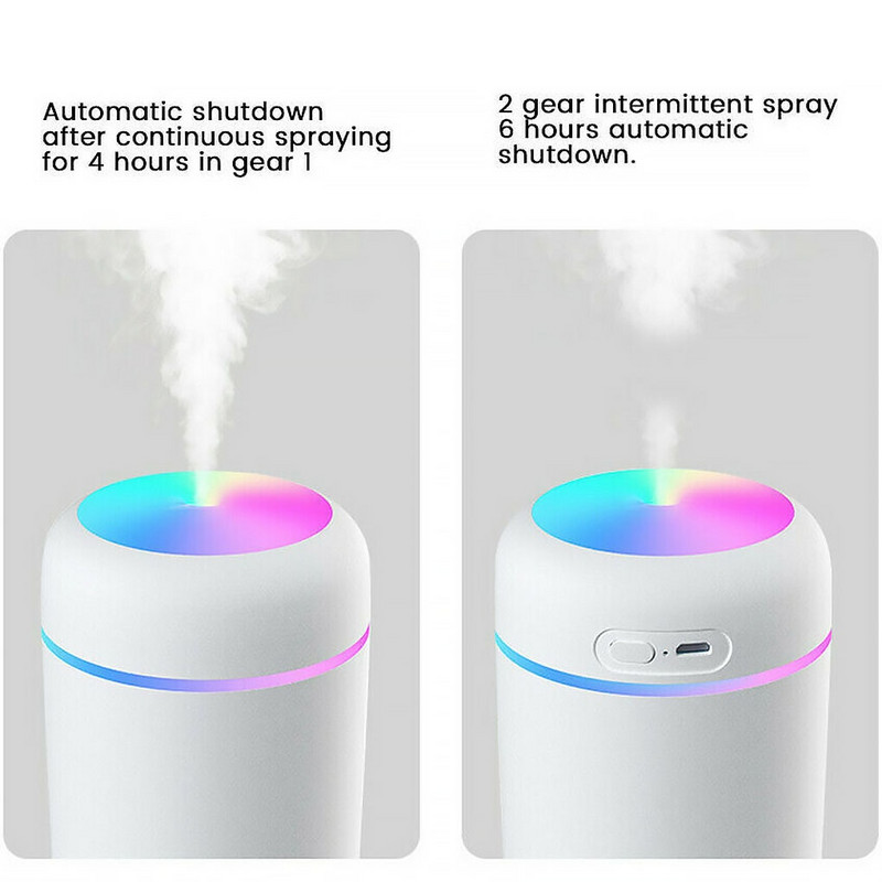 Hordozható 300 ml-es párásító USB ultrahangos Dazzle Cup aromadiffúzor Cool Mist Maker légpárásító tisztító romantikus fénnyel