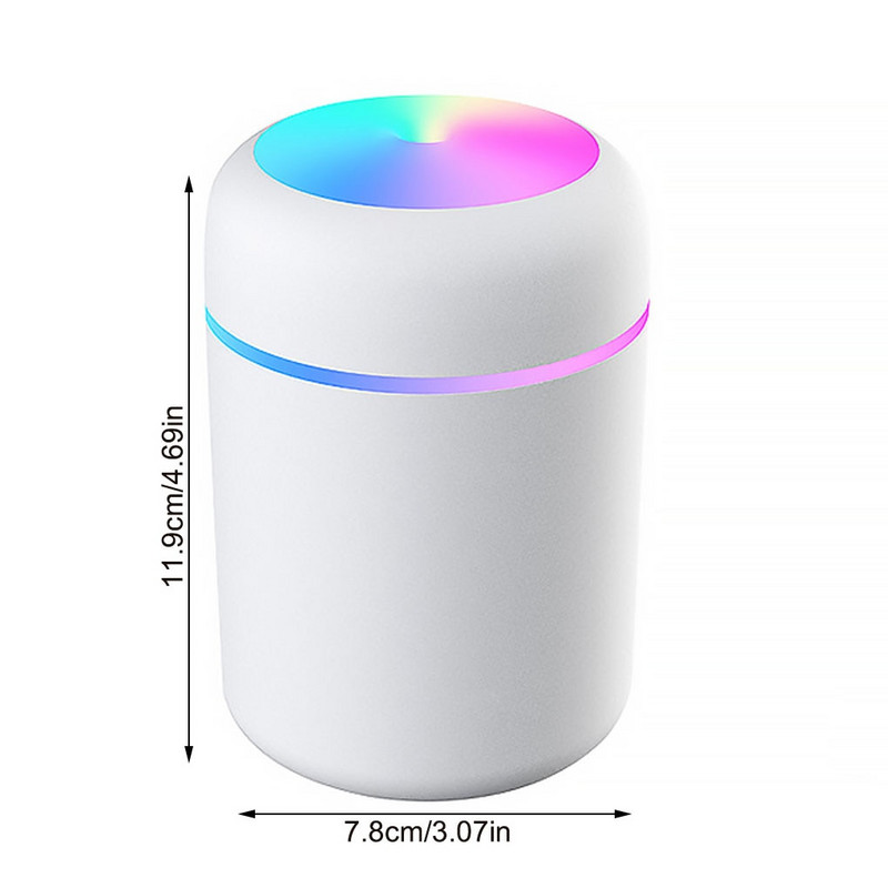 Hordozható 300 ml-es párásító USB ultrahangos Dazzle Cup aromadiffúzor Cool Mist Maker légpárásító tisztító romantikus fénnyel