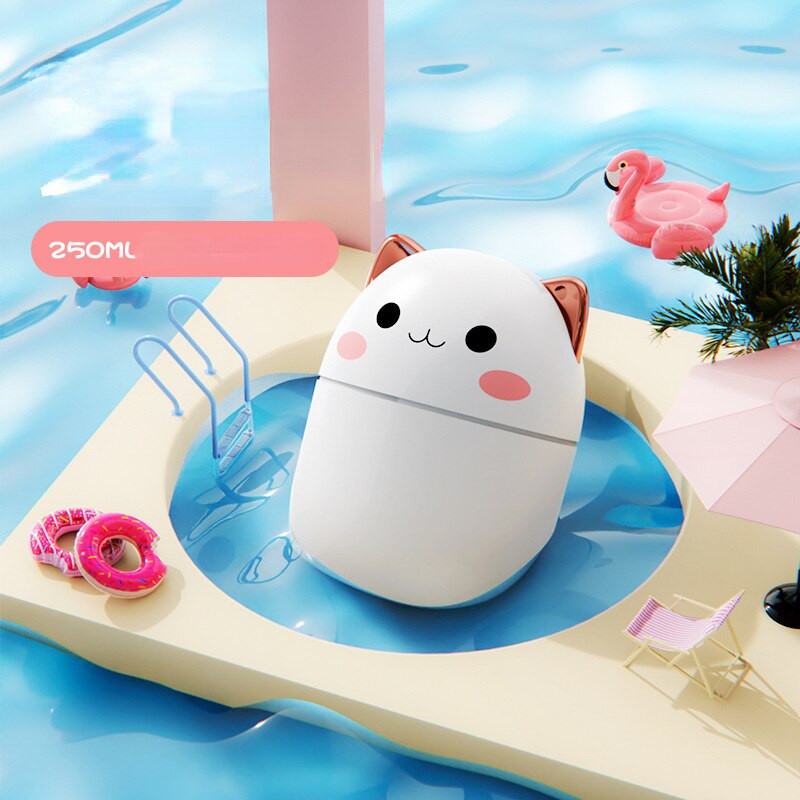 250 ml umidificator de aer drăguț difuzor de arome cu lumină de noapte ceață rece pentru dormitor acasă purificator de plante umidificator odorizant de cameră