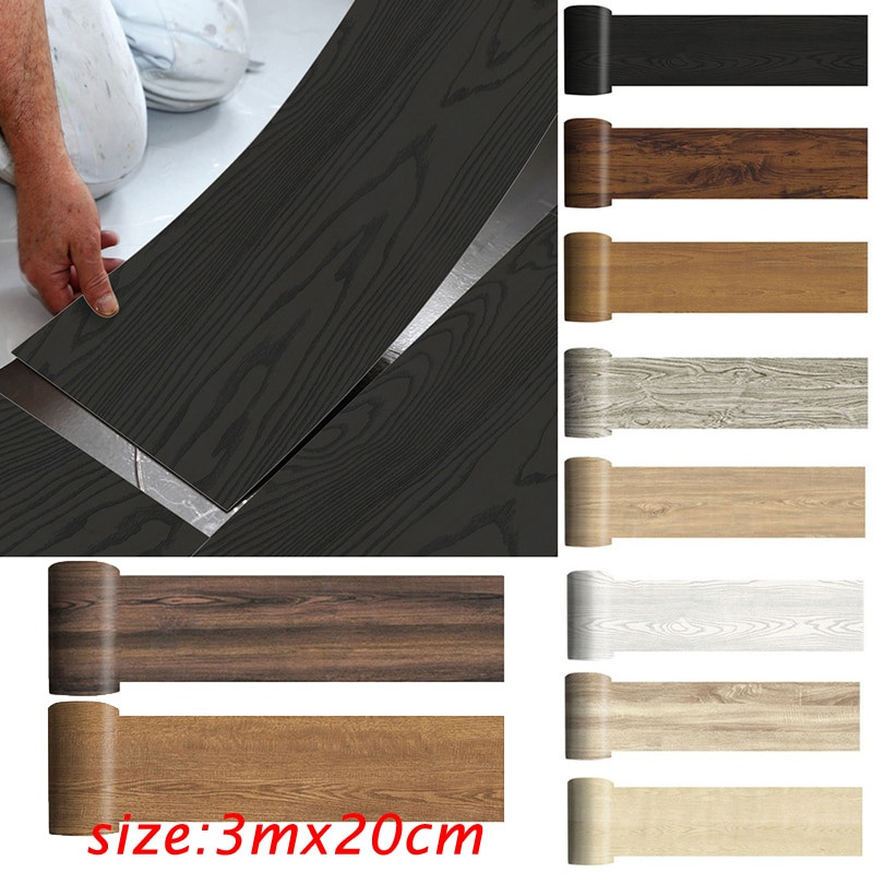 20cmx3m стикер за под Водоустойчив PVC винил Wood Grain Самозалепващи ...